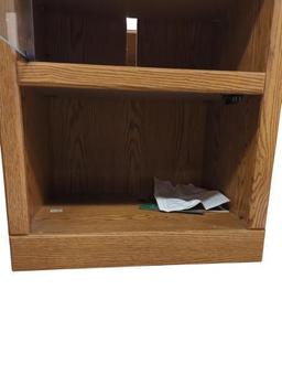 Sauder Wooden Entertainment Center with Glass Door and 3 Shelves 22 in x 16 in x 48 in