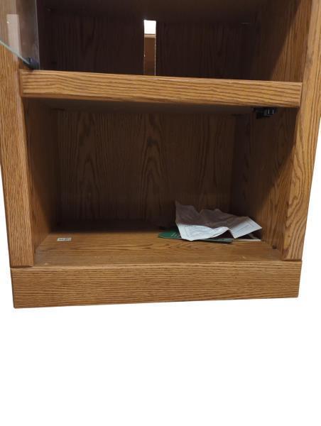Sauder Wooden Entertainment Center with Glass Door and 3 Shelves 22 in x 16 in x 48 in