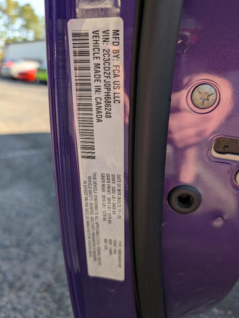 2023 Dodge Challenger R/T Scat Pac Plus - Plum Crazy, 13 Miles, VIN: 2C3CDZFJ0PH686248