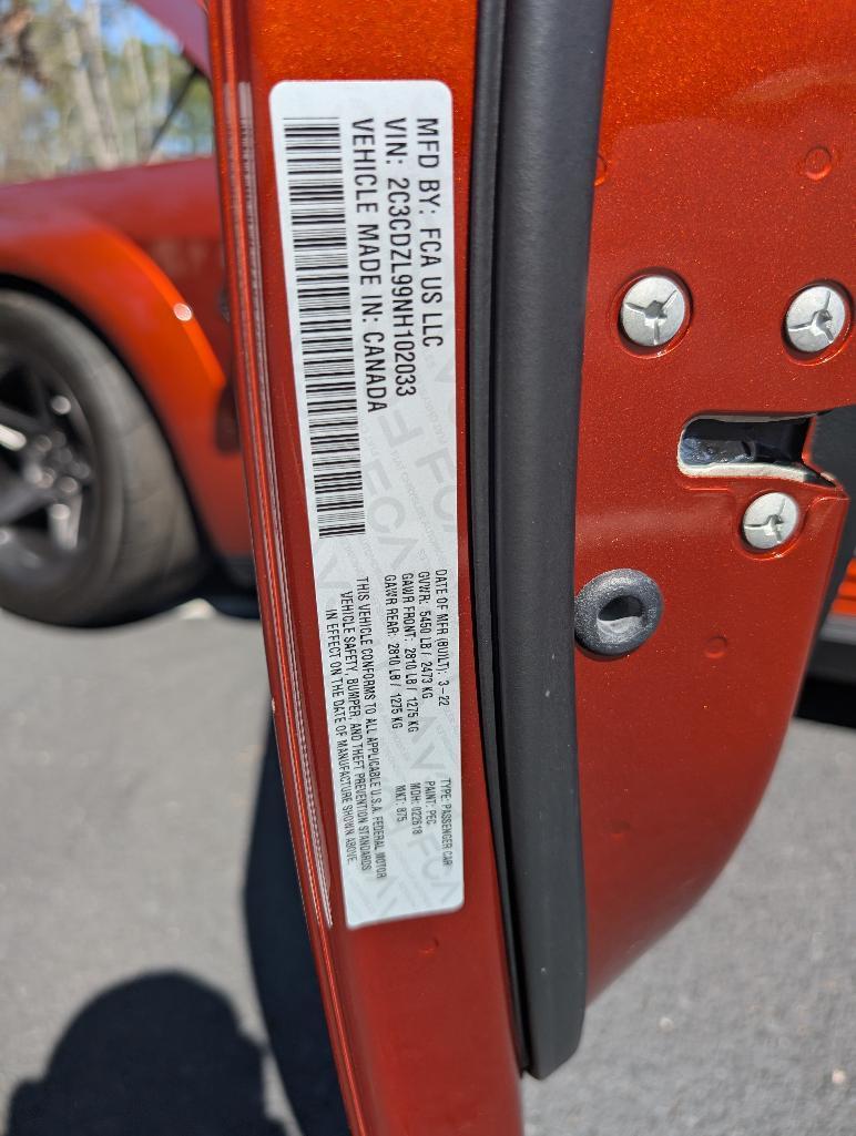 2022 Dodge Challenger SRT Hellcat Redeye Super Stock - Sinnamon Stick, 1937 Miles, VIN: