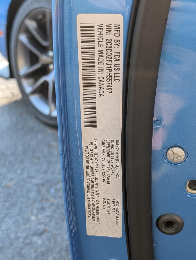 2023 Dodge Challenger Scat Pac - B- 5 Blue, 644 Miles, VIN: 2C3CDZFJ1PH557497