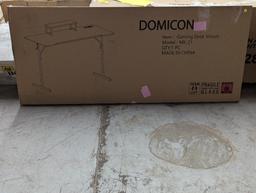 DOMICON SMALL GAMING DESK WITH LED LIGHTS AND POWER OUTLETS 55 INCH COMPUTER DESK WITH MONITOR