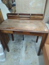 Wooden Writing Desk with Hutch and Single Drawer