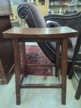 Wooden Stool with Rectangular Seat