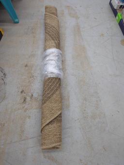 Rolled Woven Area Rug in Neutral Tones