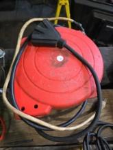 Rewired Electric Cable Spool in Red Casing