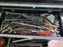 Contents of Single Drawer of Mechanics Hand Tools Including Wrenches and Pliers