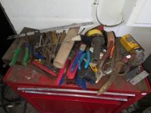 Hand Tools and Accessories on Red Tool Box