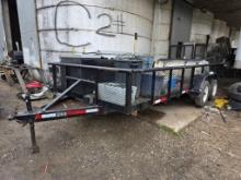 18 Ft. Flatbed Trailer with Drop-Down Tailgate and Wooden Platform
