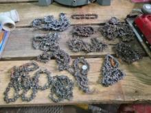 Lot of 12 Varied Size Chainsaw Chains