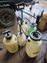 Lot of 5 Manual Pump Sprayer Bottles with Hoses