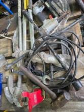 Collection of Varied Hand Tools and Pneumatic Nail Gun