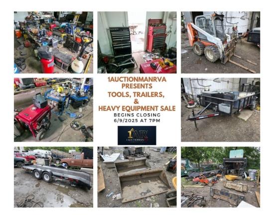 Tools, Trailers, & Heavy Equipment Online Sale.
