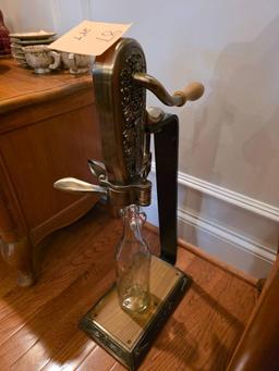 Bronze and Iron Le Grappe Bottle Corking Machine with Decorative Details