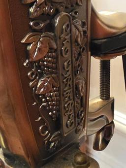 Bronze and Iron Le Grappe Bottle Corking Machine with Decorative Details