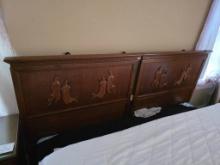 Makeshift King Size Oriental Headboard With Hollywood Frame