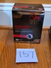 Venom Steel Rip Resistant Industrial Nitrile Gloves, Black, Box of 50
