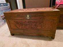 Oriental Carved Wood Trunk by Meyer Sin Furniture, Taiwan