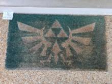 Zelda Door Mat with Triforce and Crest Design