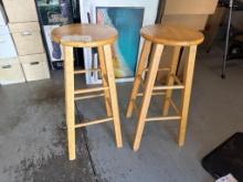 Wooden Bar Stools, 13 in x 29 in