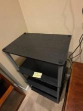 Black Four-Shelf Storage Unit With Silver Legs