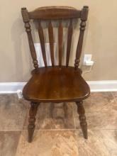 Wooden Dining Chair with Turned Legs and Spindle Back