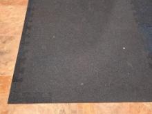Black Heavy-Duty Floor Mat With Extra Pieces
