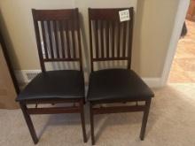 Wooden Chairs with Upholstered Seats, 17 in x 17 in x 35.5 in