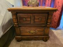 Wooden Nightstand With Two Drawers, 24 1/2 x 18 x 24 1/2