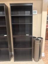 Dark Wood 5-Shelf Bookcase, 24.5 x 11.5 x 71 Inches