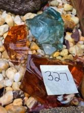 Large Glass Shards in Amber and Blue Tint