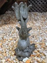 Concrete Dolphin Garden Sculpture, 26 Inches Tall