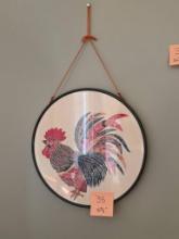 Framed Wall Art Featuring Rooster Design, 15 3/4 Inches