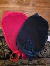 Two Mesh Pop-Up Laundry Hampers in Red and Black
