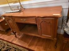 Wooden Sideboard With Brass Hardware, 47.5 x 18 x 30 Inches