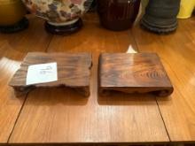 Wooden Display Stands with Carved Details
