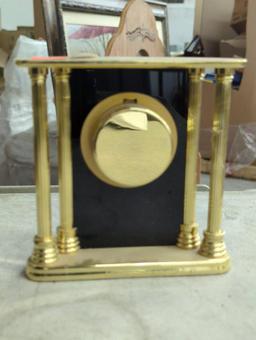 Solid Brass and Black Mantel Clock with Roman Numerals