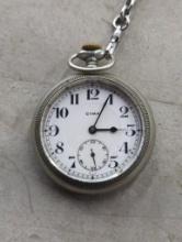 Cyma Pocket Watch with Chain and White Dial