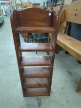 Wooden Five-Shelf Unit with Curved Top, 135.535.5 Inches