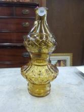 Amber-Colored Glass Vase, Approximately 10 Inches Tall