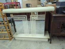 Art Deco-Style Mirror and Padded Bar Counter, 51 x 18 x 41.5 Inches