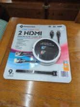 2-Pack Members Mark LED Lighted HDMI Premium Cables, 9 ft, 4K/3D/HDR
