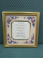 Framed Floral Prayer of Peace Wall Art, 9 x 9 Inches