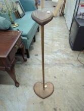 Wooden Heart-Shaped Hat Stand, Approximately 37 Inches Tall