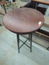 Round Wood and Metal Accent Table, 21.5 in x 43.5 in