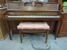 Baldwin Upright Piano with Bench, Measures 57 x 24 x 41 Inches