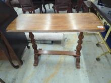 Wooden Rectangular Console Table with Turned Legs