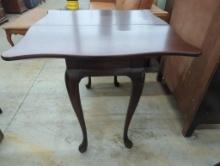 Mahogany Folding Game Table on Cabriole Legs, 33 in x 33 in x 29 in