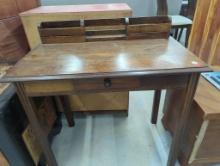 Wooden Writing Desk With Single Drawer and Organizer