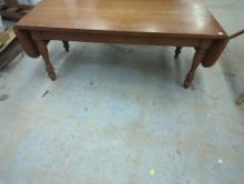 Drop-Leaf Wooden Coffee Table with Turned Legs